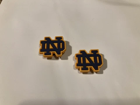 2 Notre Dame Fighting Irish NCAA Football Basketball Croc/Bracelet Charms Deco Cover