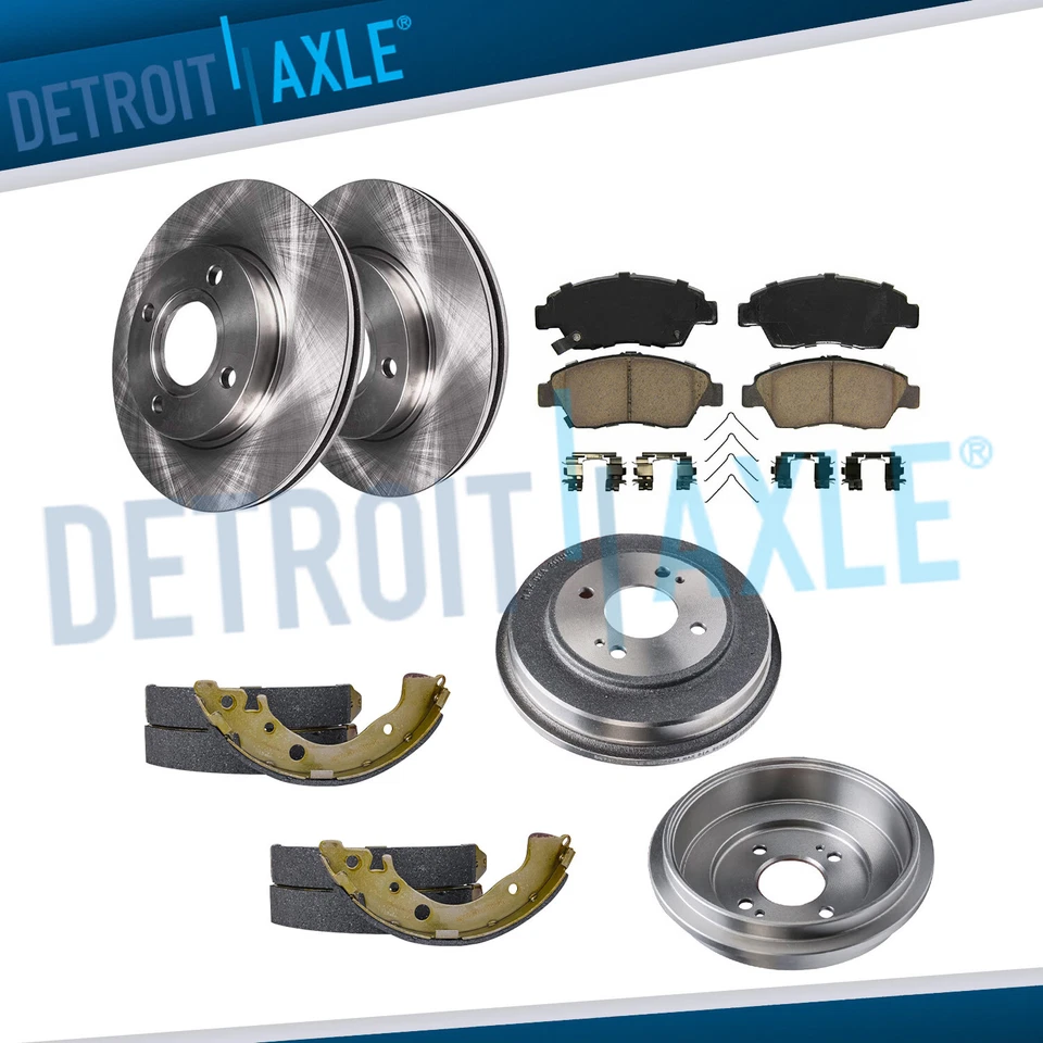Rotores e pastilhas de disco dianteiro tambores e sapatas de freio traseiro para 2009 - 2013 Honda Fit - Imagem 1 de 4