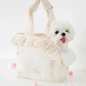 Lace Mesh Puppy Carrying Bag Portable Cat Handbag Chihuahua - Picture 1 of 15