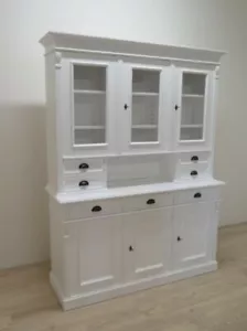 traumhaftes Buffet im Landhausstil in weiss, Weichholz Vitrine Jugendstil - Bild 1 von 8