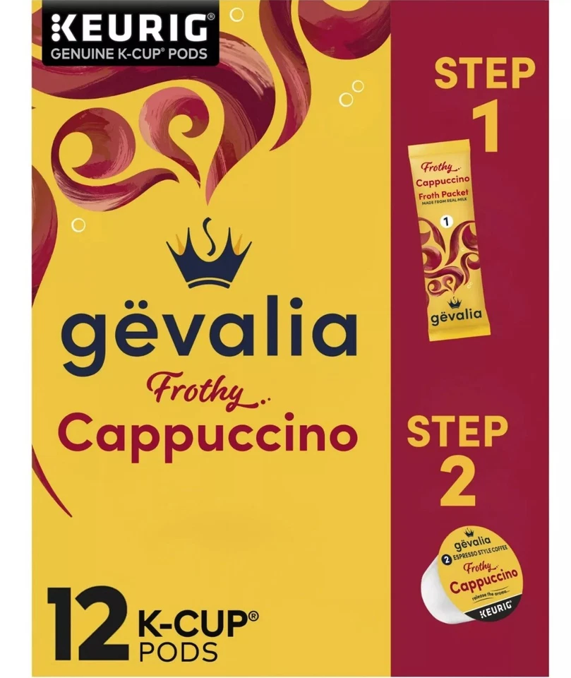 Gevalia Cappuccino K Cup Espresso Coffee Pods & Cappuccino Froth Packets, 12 ct - Image 1 of 4