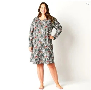 JCPenney Plus Long Sleeve V Neck Nightshirt. Nightgown. 3X. NWT. - Picture 1 of 7