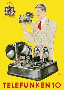 1928 Telefunken Radio Tube Poster  13 x 19 Giclee Print - Picture 1 of 1