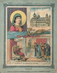 Protège cahier Clotilde Roi Reine France Saint Martin de Tours Histoire  