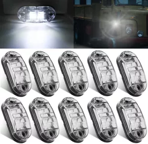 10X LED Clearance Lights Side Marker Lamp Truck Trailer Caravan Lights White 12V - Picture 1 of 7