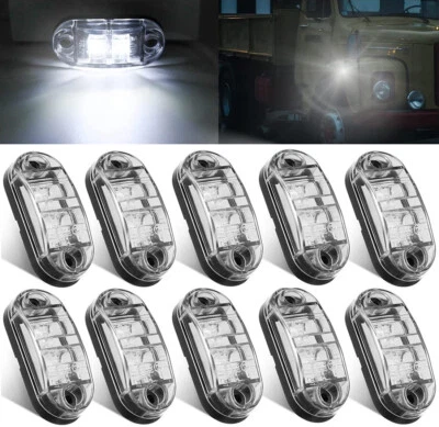 10X LED Clearance Lights Side Marker Lamp Truck Trailer Caravan Lights White 12V - Image 1 of 4