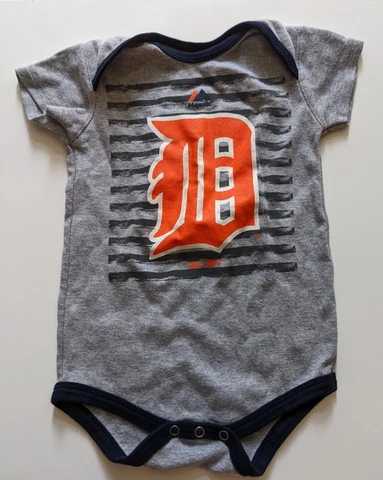 Baby Body Suit 24 Months Grey Detroit Tigers Body Suit Snaps Short Sleeve Cover