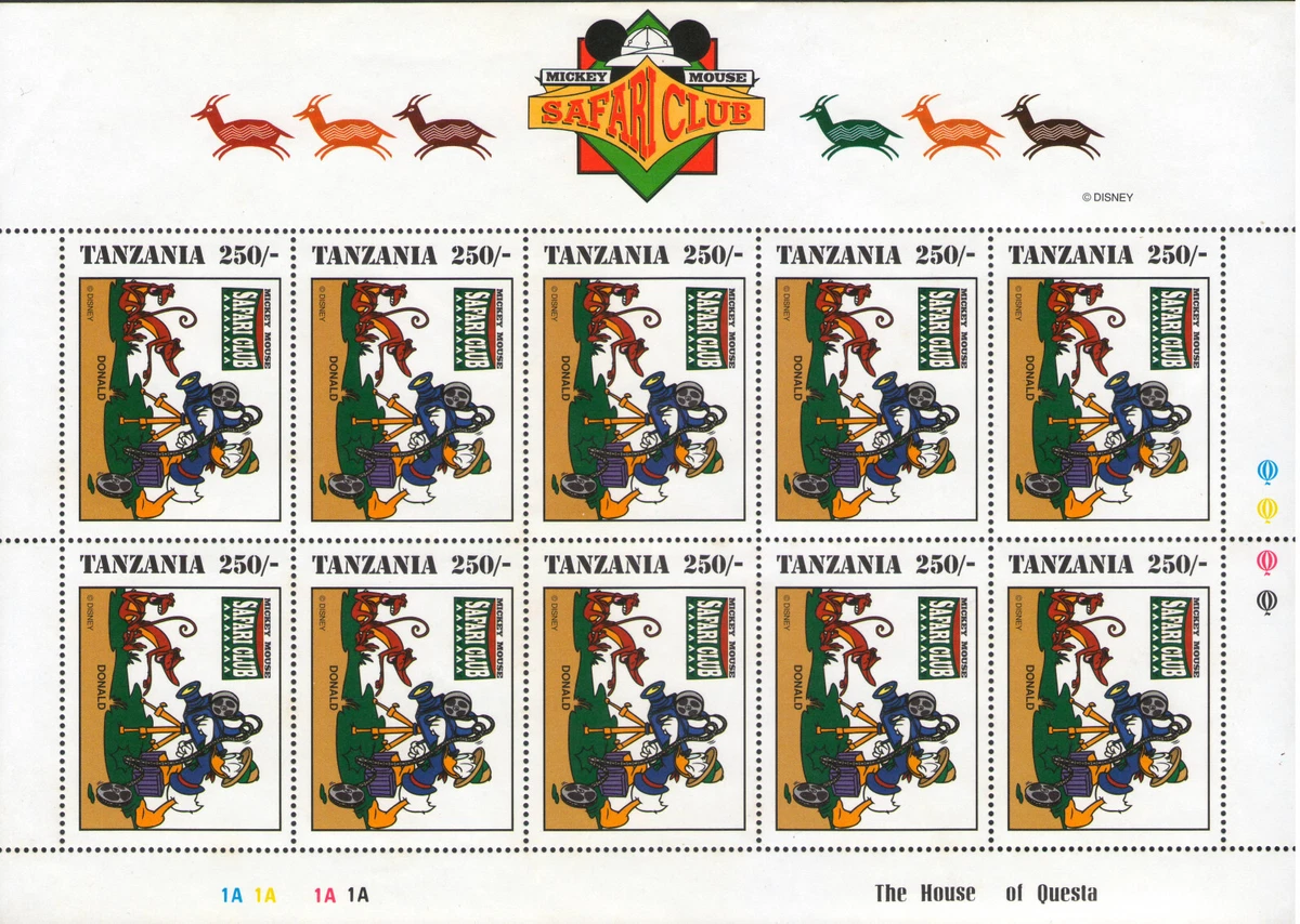 Disney Safari Club スタンプコレクション タンザニア 額裝 Disney