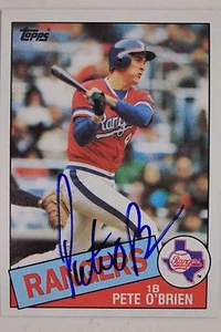 Pete O'Brien Rangers Mariners Indians Autographed 1985 Topps #196 Card 16L - Picture 1 of 3