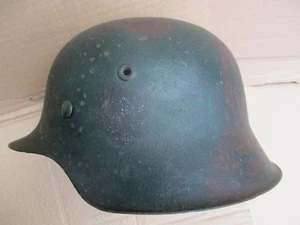 ORIGINAL genuine WW2 GERMAN WH ARMY m42 STEEL HELMET with camo paint READ LIST - Picture 1 of 24