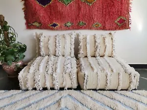 Unstuffed Moroccan Sofa - 2 Seats Cushions + 2 Back Cushions + 4 Stuffing bags - Picture 1 of 9