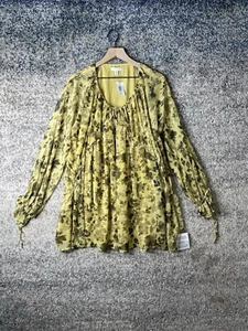 Topshop Floral Print Babydoll Dress Yellow Black Chuck On In ASOS US 6 - Picture 1 of 11