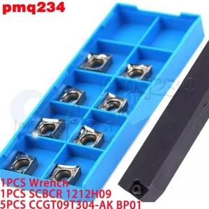 1PC SCBCR 1212H09 75° Lathe Turn Tool Holder + 5PC CCGT09T304-AK aluminum insert - Picture 1 of 5