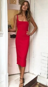 Bec + Bridge C'Est Magnifique Red Midi Dress Size AU 10 US 6 BNWT - Picture 1 of 10