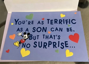 Disney Valentines Day Greeting Card To Son From Mickey Mouse - Picture 1 of 3