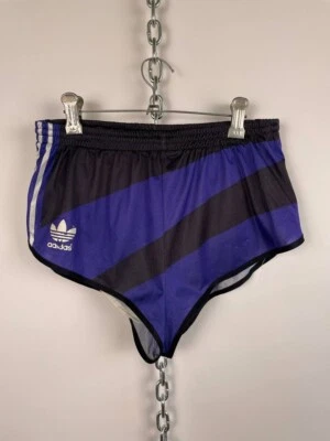 Adidas vintage running men's shorts made in France 90s blackpurple size Small - Image 1 of 4