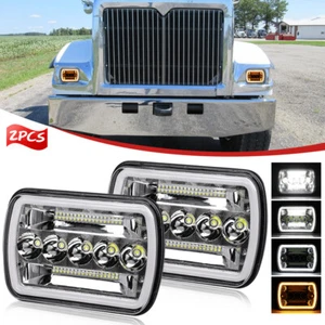 Newest Pair 7x6" 5x7" Led Headlight Hi/Lo For International IHC 5600i 9200 9400i - Picture 1 of 17