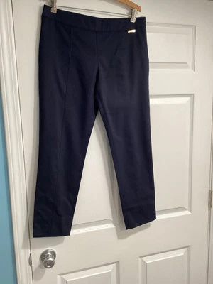 Tory Burch Women's Navy Blue Dress Pants Flat Front Side Zipper Cropped Sz 8 - Image 1 of 4