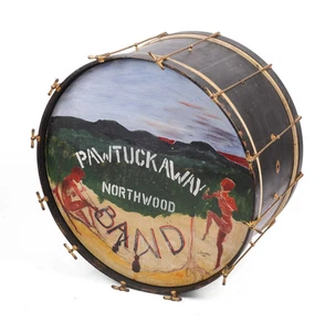 Antique Maine Pawtuckaway Northwood Band by Gundreau Ludwig Chicago Bass Drum - Picture 1 of 5