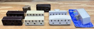 Set of 9 - 2 Prong 3 Outlet Electric Adapter 3-Way Wall Plug Power Splitter - Picture 1 of 7