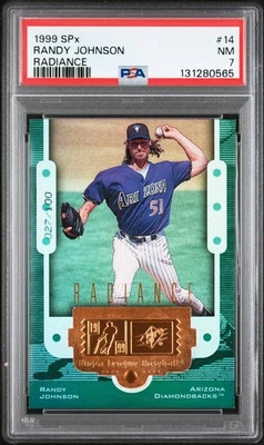 Randy Johnson SPx Radiance #14 1999 #027/100 PSA 7 casi nuevo Foto 1 de 2
