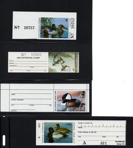 HUNTER STYLE   4-PAK  WATERFOWL DUCK STAMPs  VARIOUS YEARS  OG   MNH - Picture 1 of 1