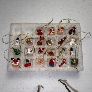 Advent Calendar Christmas Tree Ornaments, 22 Ornaments (MISSING TWO ORNAMENTS) - Picture 1 of 4