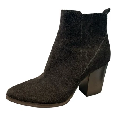 Botín Alva MARC FISHER Talla 8 Negro Gamuza Alto Tobillo Bloque Tacón Para Mujer Foto 1 de 4