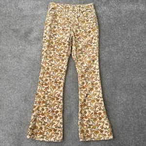Pilcro Pants Womens 27P Beige Floral Corduroy Bootcut Flare Autumn Fall 70s Icon - Picture 1 of 15