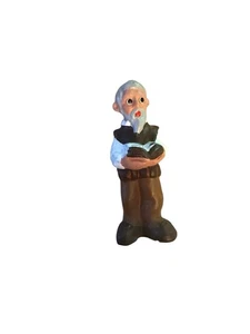 Statuina vintage in terracotta con persone di fango spagnole dipinta a mano (1) Old Man Miniature - Foto 1 di 6