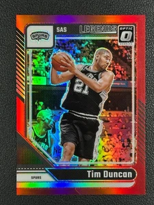 2024 Panini Donruss Optic Legends Tim Duncan Red 82/99 Spurs #Z - Picture 1 of 2