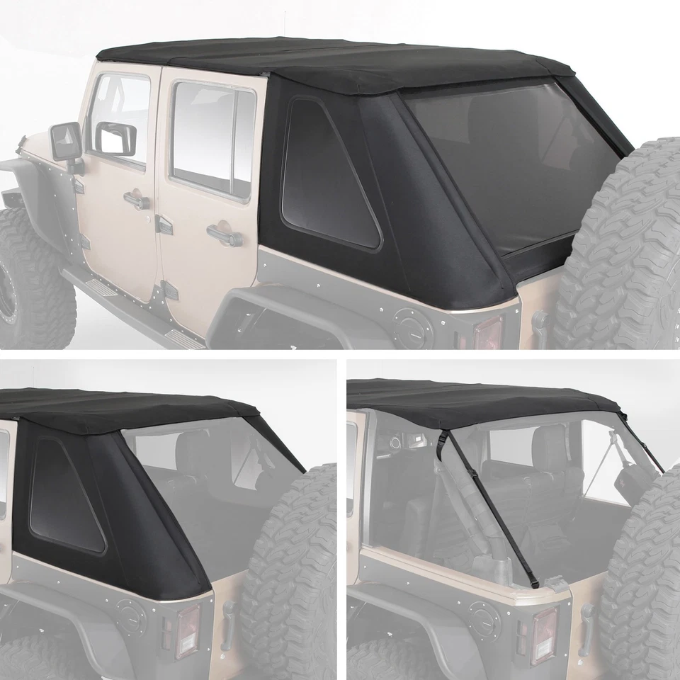 Combo sin arco techo ventanas tintadas 2007-2017 para Jeep Wrangler JK Unlimited 4 puertas Foto 1 de 4