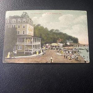 Betterton MD Postcard The Chesapeake On The Beach Hotel People on Beach 1910 O - Picture 1 of 2