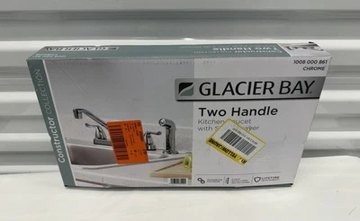 Grifo de cocina Glacier Bay de 2 manijas con rociador lateral cromo caja abierta - Se envía a EE. UU. Foto 1 de 4
