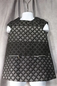 Tahari Girls Black Silver Metallic Glitter Sleeveless Dress Size 3T - Picture 1 of 5