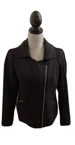 Relativity Black Moto Jacket Zipper, Pockets , GREAT PIECE Size Medium - Picture 1 of 6
