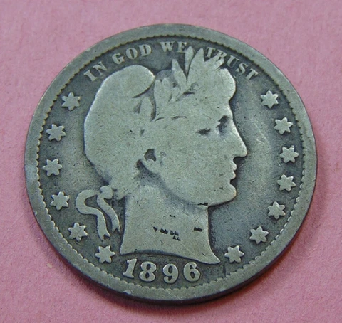 1896 SILVER BARBER QUARTER DOLLAR Cover
