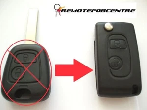 2 Botones Llave Abatible Actualización Funda para Mando Citroen C1 C2 C3 - Imagen 1 de 4