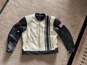 POWER TRIP LEATHER BIKER RIDING JACKET SIZE XL - Picture 1 of 12