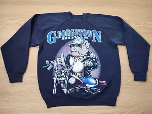 Vintage Georgetown Hoyas University Retro 80s Logo College Crewneck Sweatshirt L - Picture 1 of 8