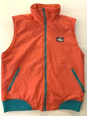复古 Woolrich 女式尼龙桃色珊瑚夹克全拉链背心,尺寸 M  — 第 1/4 张图片