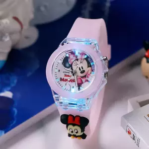 Kinder Mädchen Uhr Micky Maus Kinderuhr Armbanduhr Kinder watch mit Beleuchtung - Bild 1 von 4