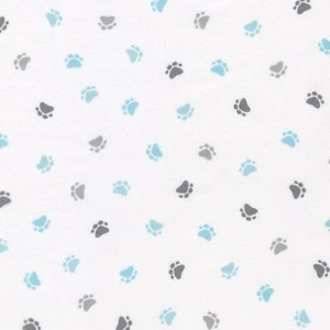 Feline Drive Stoff FLANELL Little Savannah Paws Blue Paws - Meterware - Bild 1 von 7
