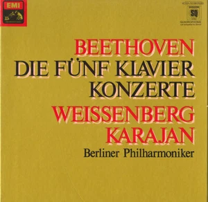 BEETHOVEN 5 Piano Concertos WEISSENBERG KARAJAN EMI C157-53060 4LP Box QUADRO - Picture 1 of 3