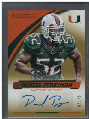 A3862- 2015 Panini Miami Autographs Gold #103 Denzel Perryman Auto /25 SAMPLE - Image 1 of 2