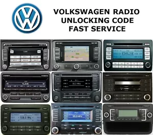 Volkswagen VW Radio Code Service RCD510 500 310 300 215 210 RNS 315 Fast - Picture 1 of 1