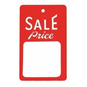 Sale Price Tags (Red/White) Case of 1000  - Picture 1 of 1