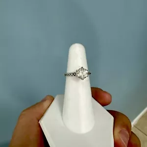10k White Gold 1.58CT Diamond Ring Size 6, 2.7g, 2mm Band - Picture 1 of 3