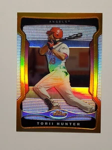 2009 Topps Finest Gold Refractor /50 Torii Hunter Angels Twins - Picture 1 of 8