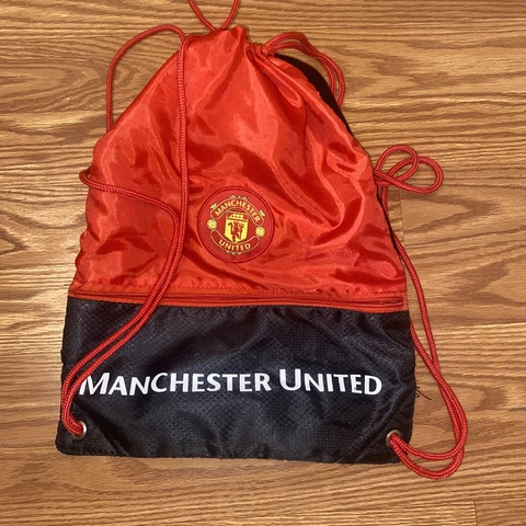 Manchester united Gym Sack Bag Drawstring Backpack Cinch Bag Authentic Official Cover